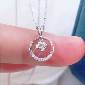 New 925 Sterling Silver White Sapphire Necklace